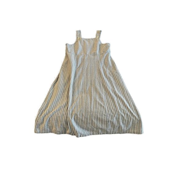 Vintage Two-Twenty Women's SM Blue Plaid Prairie Dress Overall Bib Modest Midi - Picture 6 of 12